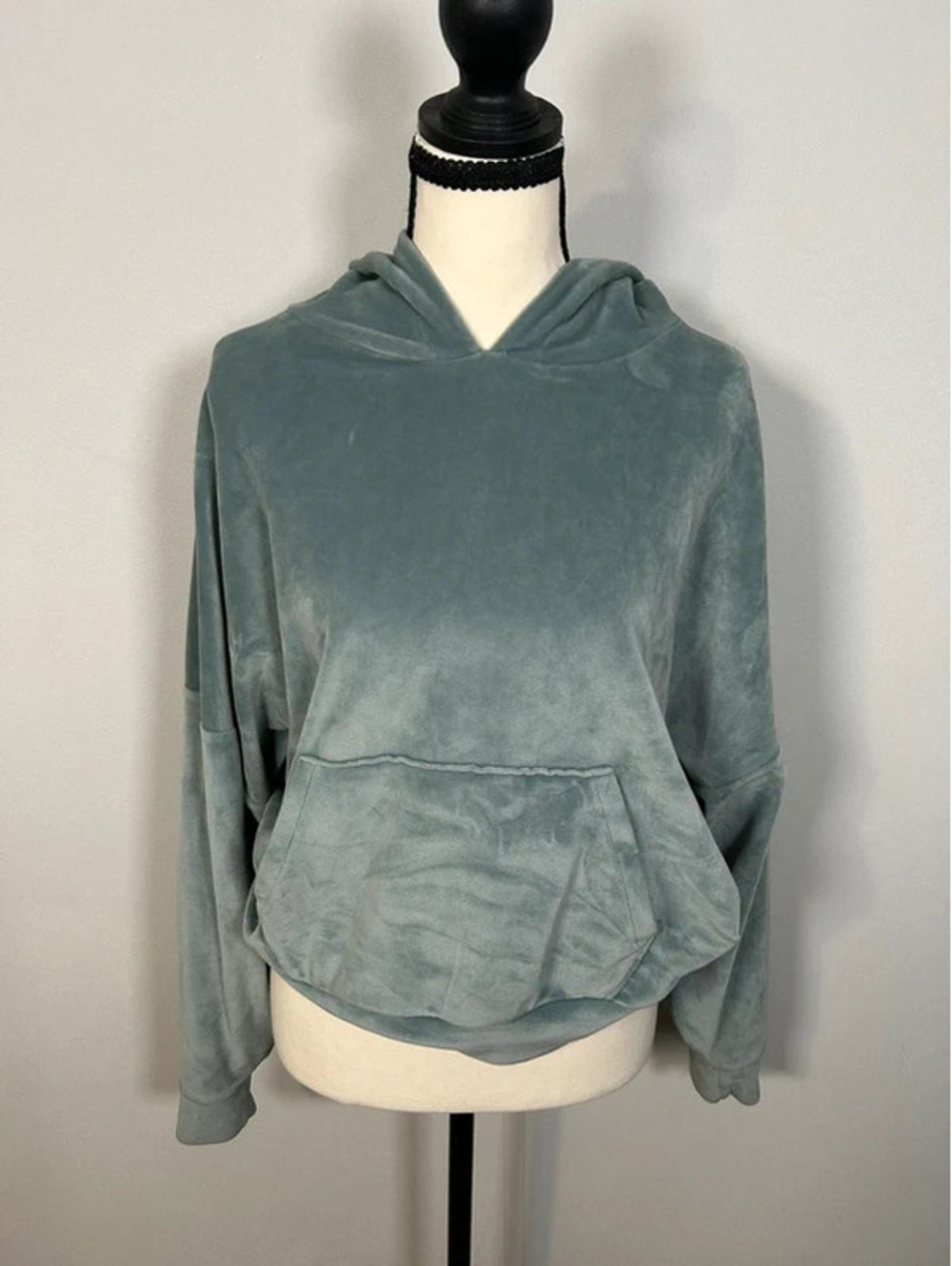 American Eagle Soft Velour Hoodie Sweatshirt Sage Green M/M
